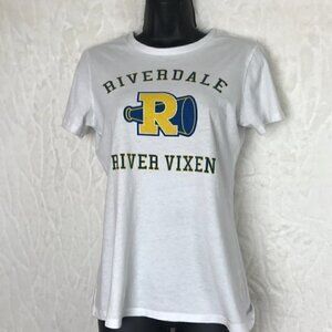 Riverdale White School Logo Crew Neck  T-shirt Size S